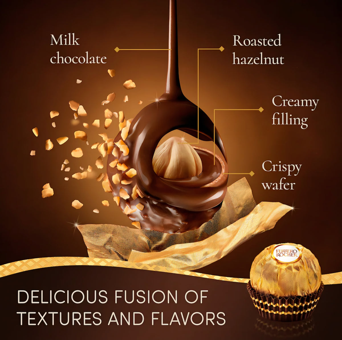 Ferrero Rocher Milk Chocolate Hazelnut 200g