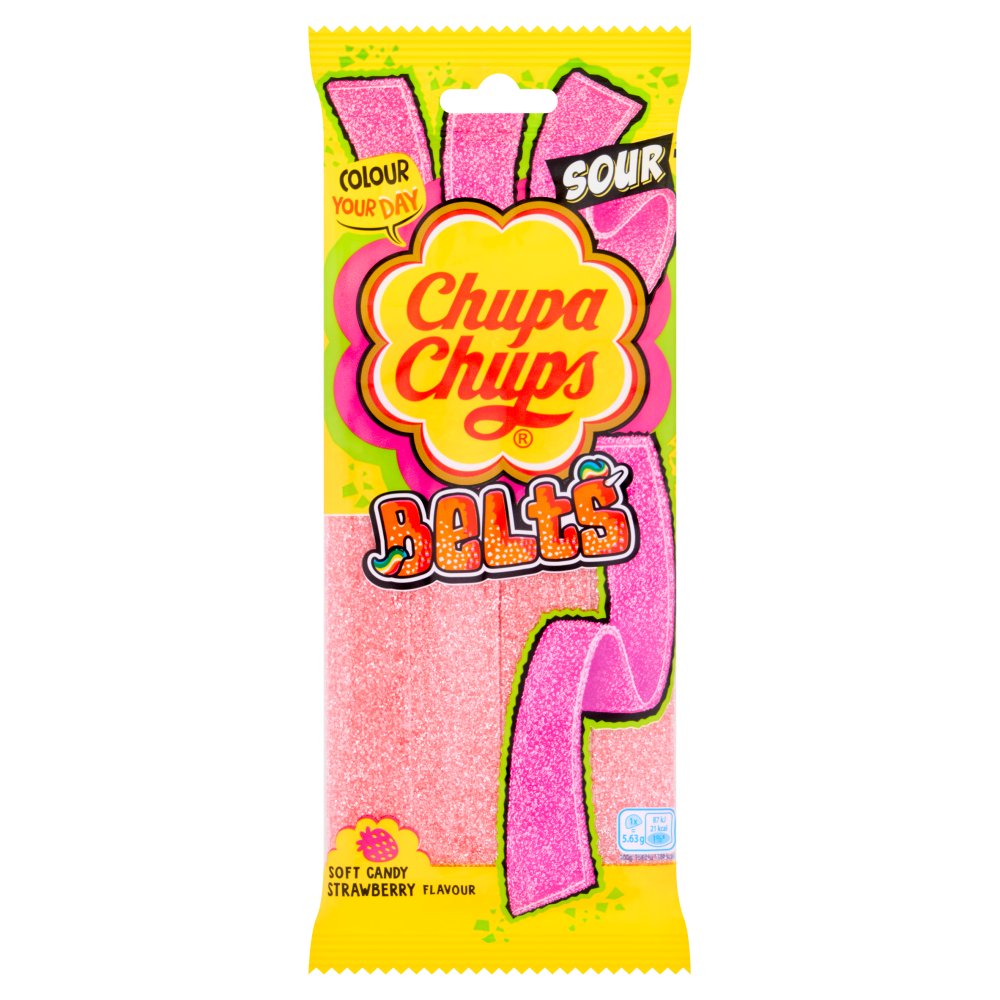Chupa Chups Sour Belts Strawberry 90g
