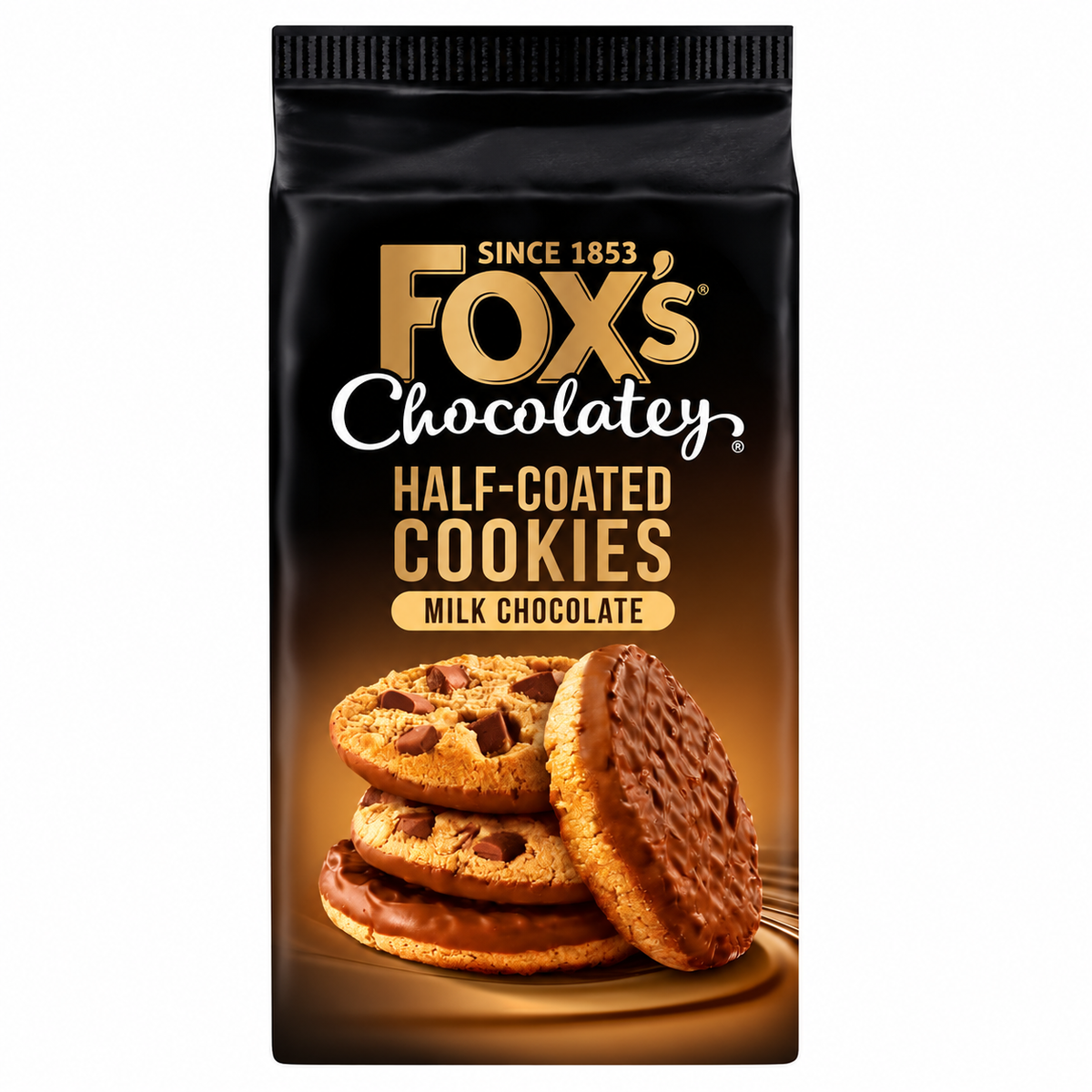 Fox's Chocolatey Half-Coated Cookies Milk Chocolate Cookies 157g