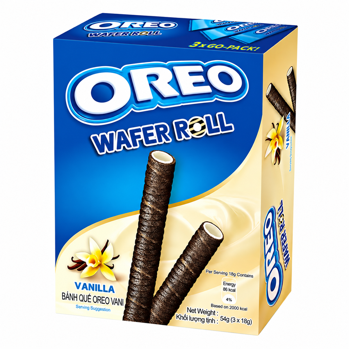 Oreo Cream Filled Wafer Rolls 54g