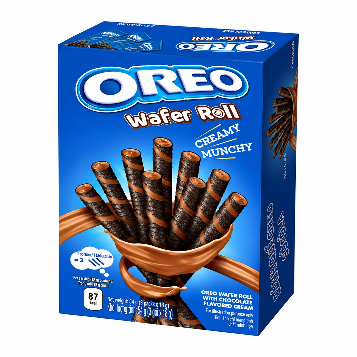 Oreo Cream Filled Wafer Rolls 54g