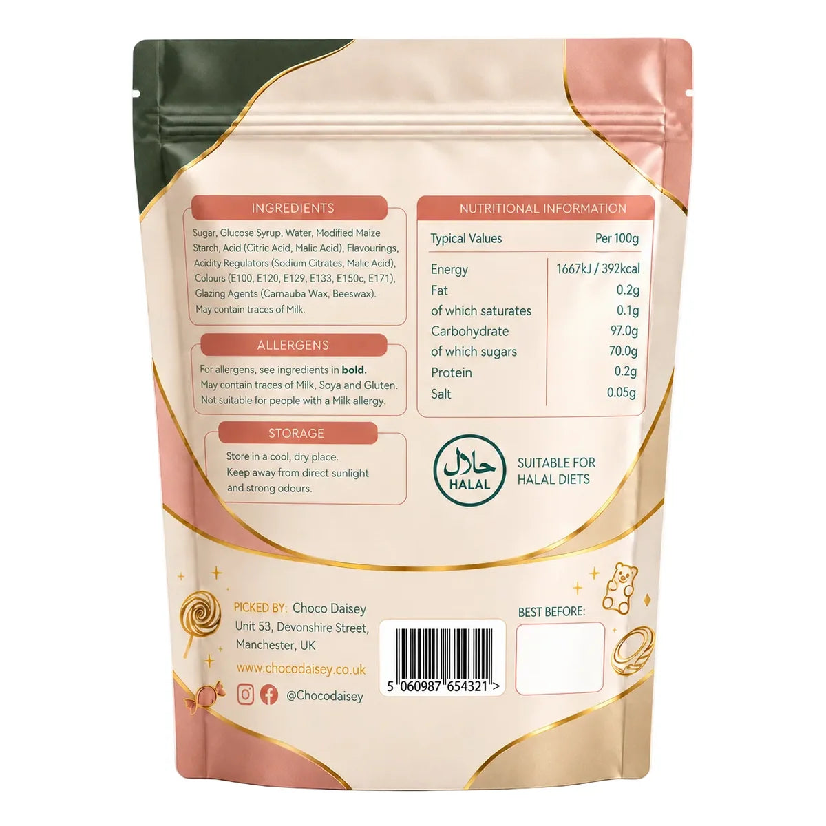 Choco Daisey Gummy Bears Pick N Mix Pouch Halal