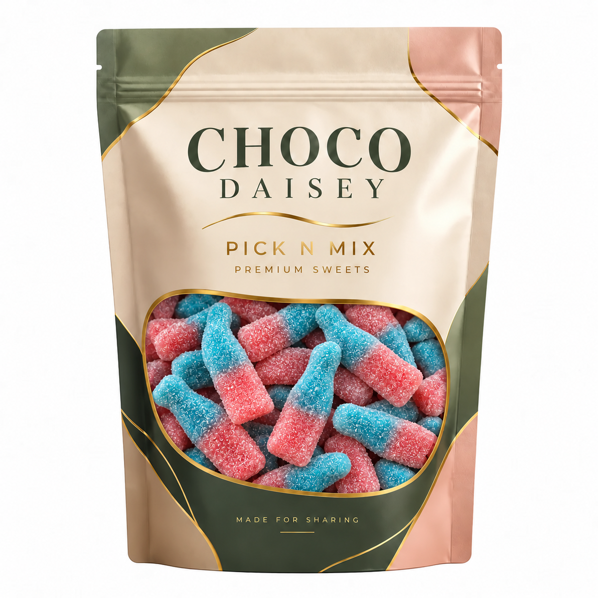 Choco Daisey Giant Fizzy Blue Bottles Pick N Mix Pouch Halal